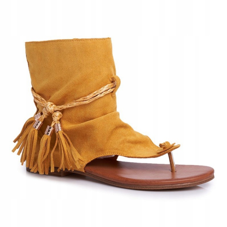 PS1 Damen Sandalen Flip-Flops mit Schaft Gelb SL1011 Madrit 1