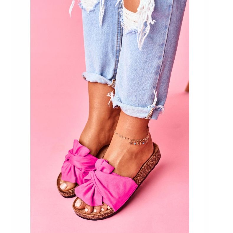 PS1 Damenhausschuhe auf Korkschleifen Fuchsia Felis rosa 2