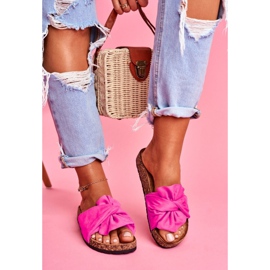 PS1 Damenhausschuhe auf Korkschleifen Fuchsia Felis rosa 1