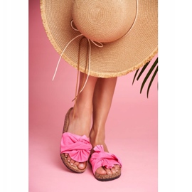 PS1 Damenhausschuhe auf Korkschleifen Fuchsia Felis rosa 4