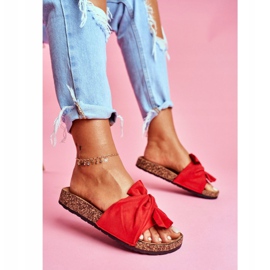 PS1 Damenhausschuhe mit Korkschleifen Rot Felis 2