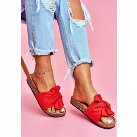 PS1 Damenhausschuhe mit Korkschleifen Rot Felis 1