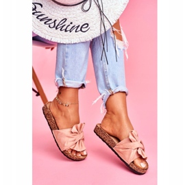 PS1 Damen Hausschuhe auf Kork Beige Felis Bows 2