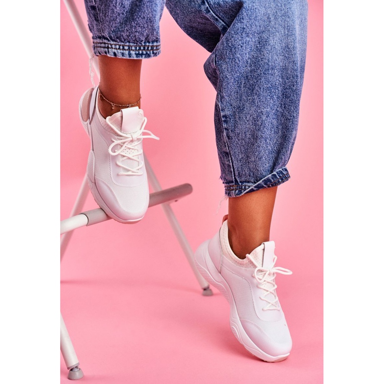 BUGO Damen Sportschuhe Rosa und Weiß Fellen 1