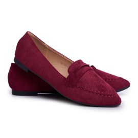 BUGO Damen Loafer Wildleder CH-1M6 Burgundy Laveria rot 1