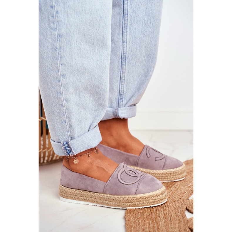 SEA Damen Espadrilles Dicke Leinensohle Grau Febi 2