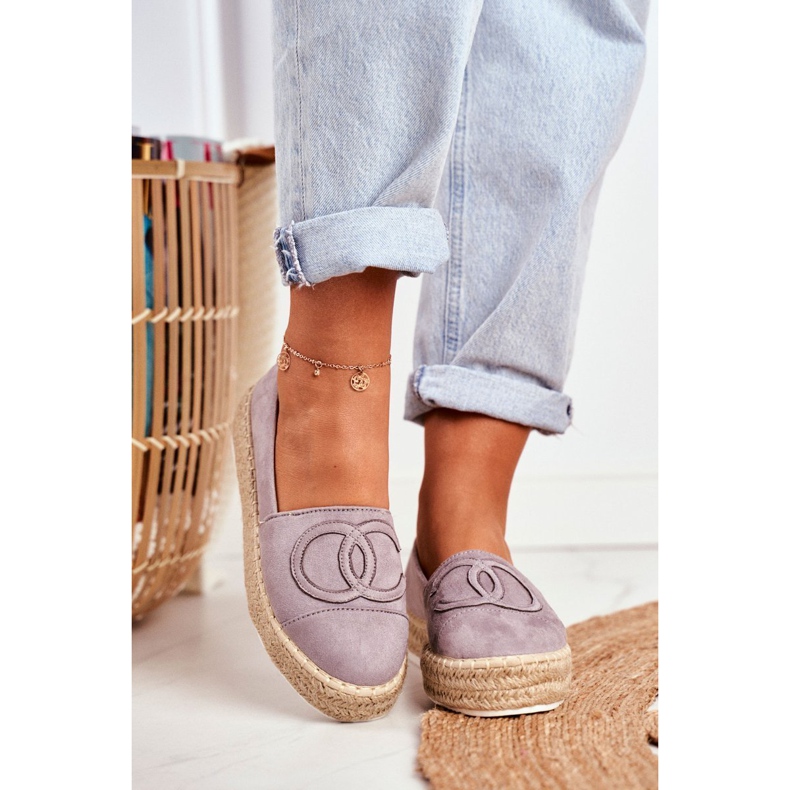 SEA Damen Espadrilles Dicke Leinensohle Grau Febi 1
