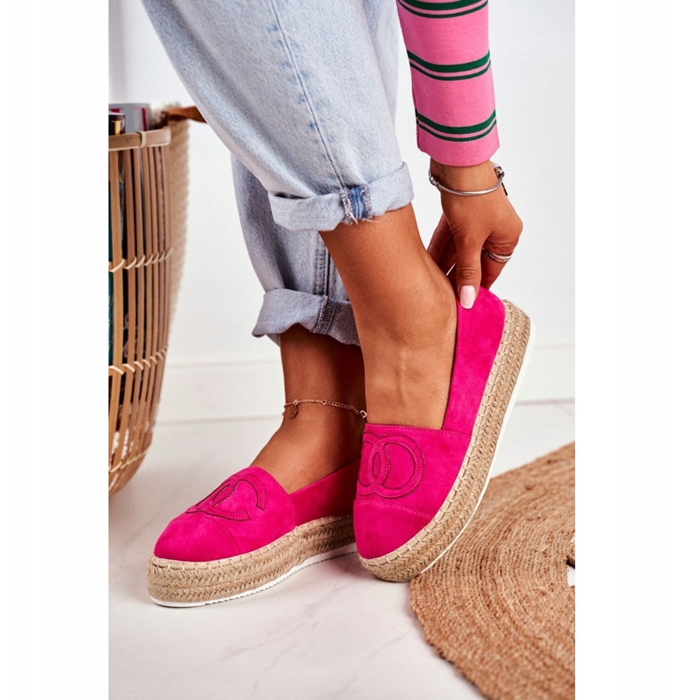 PS1 Damen Espadrilles Dicke Leinensohle Fuchsia Febi rosa 1