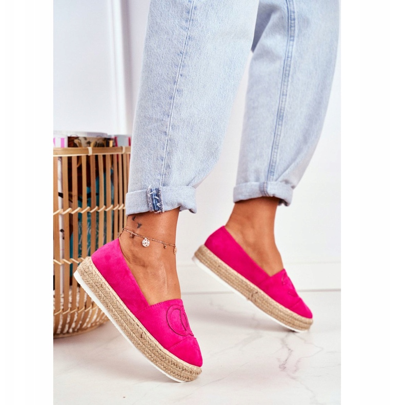 PS1 Damen Espadrilles Dicke Leinensohle Fuchsia Febi rosa 2