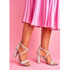 SEA Damensandalen mit Absatz Glitzer Golden Vivi 1