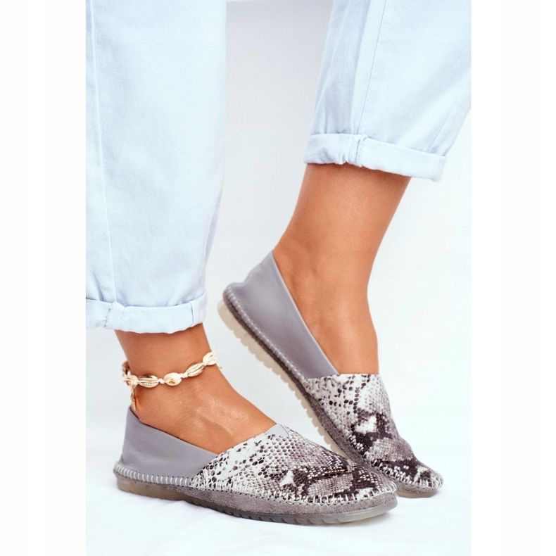 Damen Ballerinas Maciejka Leder Grau 01930-66 / 00-0 1