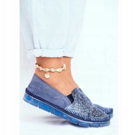 Damen Brogues Maciejka Slip-on Leder Marineblau 03512-45 2