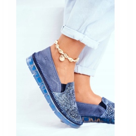 Damen Brogues Maciejka Slip-on Leder Marineblau 03512-45 navy blau 1