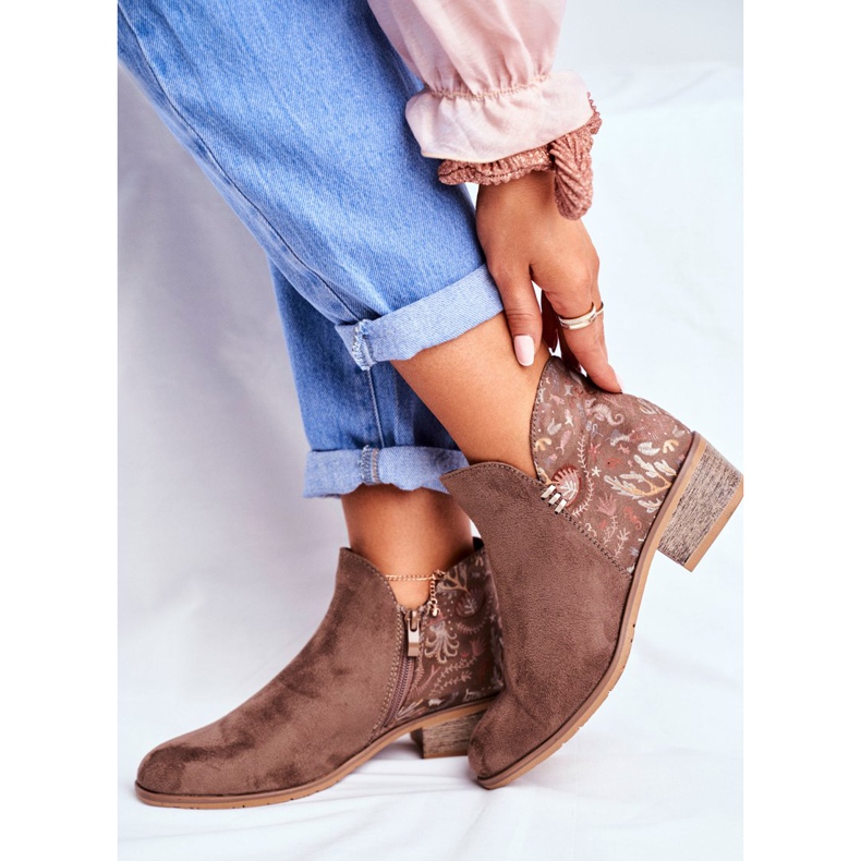 Damenstiefel mit flachem Absatz Frühlingsbraun Elizabeth 2