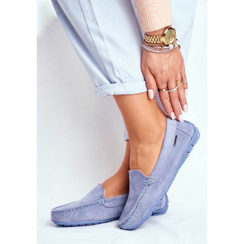 EVE Blaue Loafer für Damen Wildleder Morreno 1