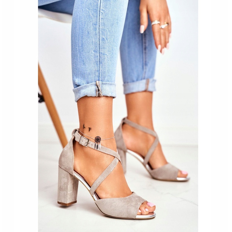 Damen Sandalen mit hohem Absatz Sergio Leone Grau SK865 1