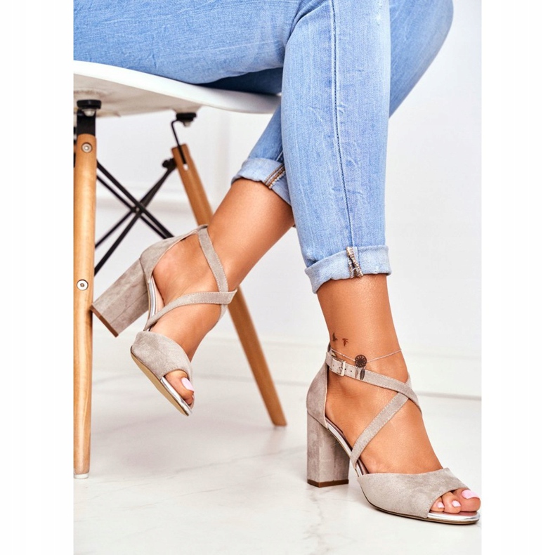 Damen Sandalen mit hohem Absatz Sergio Leone Grau SK865 2