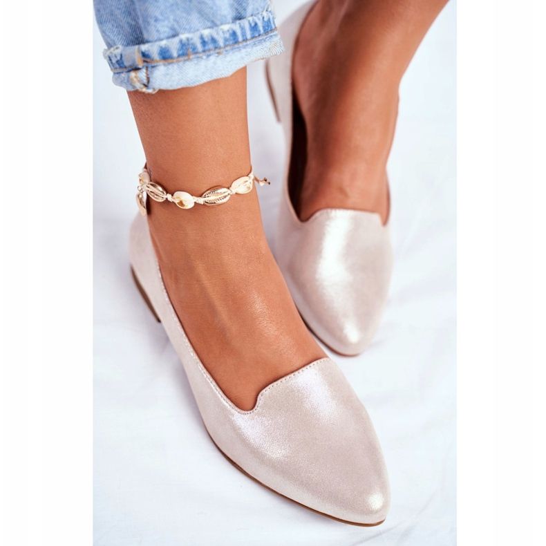 Damen Ballerinas Sergio Leone Beige Gold BL610 golden 2