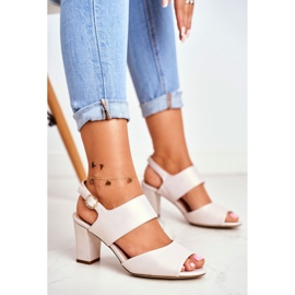 Damen Sandalen mit hohem Absatz Sergio Leone Beige Perła SK778 1