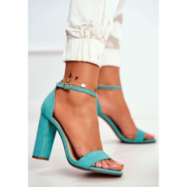 ADY Damen Sandalen mit Absatz Wildleder Grün Anastasie 2