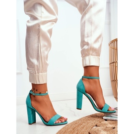 ADY Damen Sandalen mit Absatz Wildleder Grün Anastasie 1