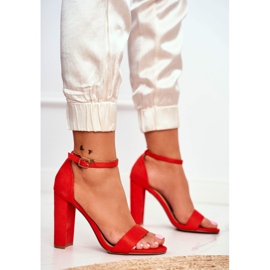 FW1 Sandalen für Damen mit Absatz Wildleder Orange Anastsie 2