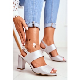 Damen Sandalen mit hohem Absatz Sergio Leone Silber SK778 braun mehrfarbig grau 1