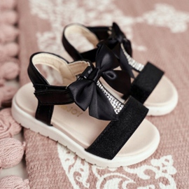 FRROCK Kindersandalen mit Klettverschluss für Mädchen Schwarz Bella 1