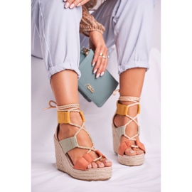 Bellucci Damen Sandalen auf Keil Espadrilles Colorful Beautiful One braun mehrfarbig 1