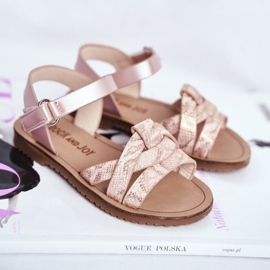 FRROCK Kindersandalen mit Klettverschluss für Mädchen Pink Lilo rosa 1