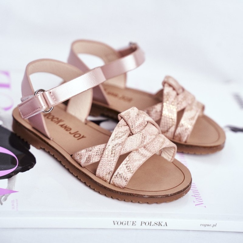 FRROCK Kindersandalen mit Klettverschluss für Mädchen Pink Lilo rosa 1