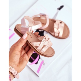 FRROCK Kindersandalen mit Klettverschluss für Mädchen Pink Lilo rosa 2