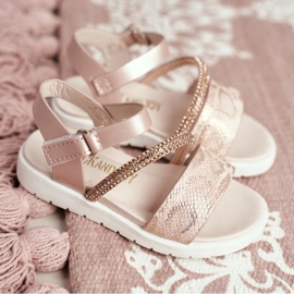 FRROCK Kindersandalen mit Klettverschluss für Mädchen Pink Lilo rosa 2