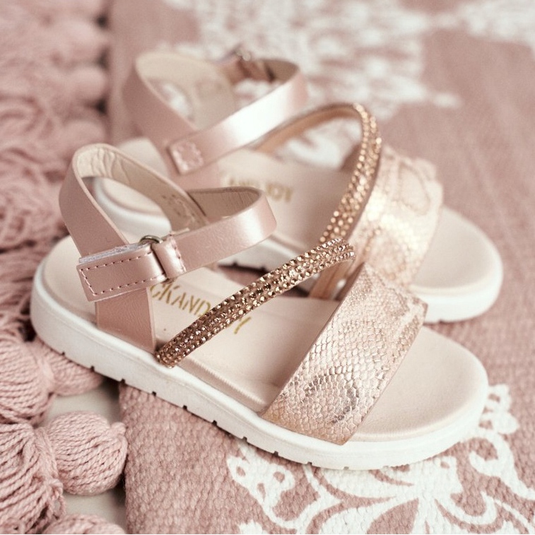 FRROCK Kindersandalen mit Klettverschluss für Mädchen Pink Lilo rosa 2