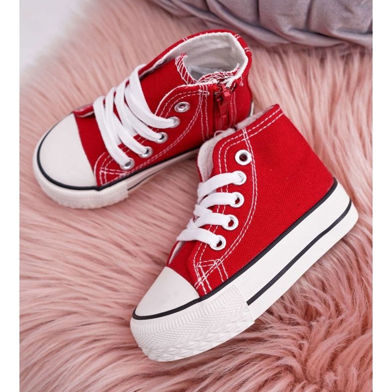 FRROCK Klassische hohe Sneakers für Kinder mit Reißverschluss Rot Filemon 1