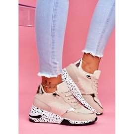 Damen Sportschuhe Hidden Wedge Beige Mollen 2