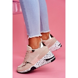 Damen Sportschuhe Hidden Wedge Beige Mollen 1