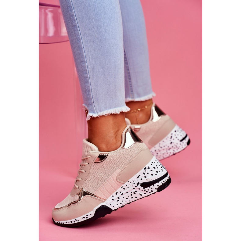 Damen Sportschuhe Hidden Wedge Beige Mollen 1