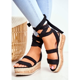 HAN Damen Sandalen auf der Plattform Gebunden Schwarz La Favourite 2