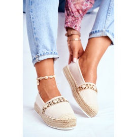 HAN Espadrilles für Damen auf einer beigen Leinenplattform Mindi 1