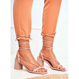 HAN Sandalen für Damen mit Absatz gebunden beige Morning 2