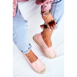 ADY Damen Espadrilles Spitze Rosa Desante Plateau 1