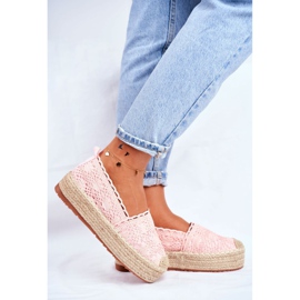 ADY Damen Espadrilles Spitze Rosa Desante Plateau 2
