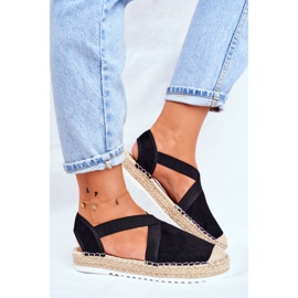 ADY Damen Espadrilles mit ausgeschnittenem schwarzem Motiv 2