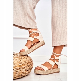 Damen Espadrilles On The Platform Gebunden Beige Fuerta 1