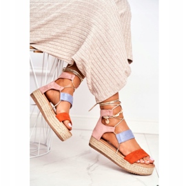 Damen Espadrilles On The Platform Gebunden Orange Fuerta 1