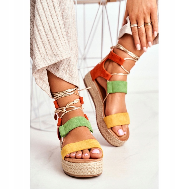 Damen Espadrilles On The Platform Gebunden Gelb Fuerta 1