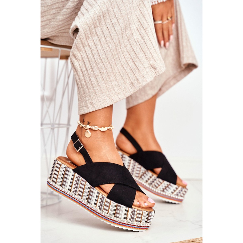ADY Damen Sandalen On the Wedge Espadrilles Black Sandy schwarz 2