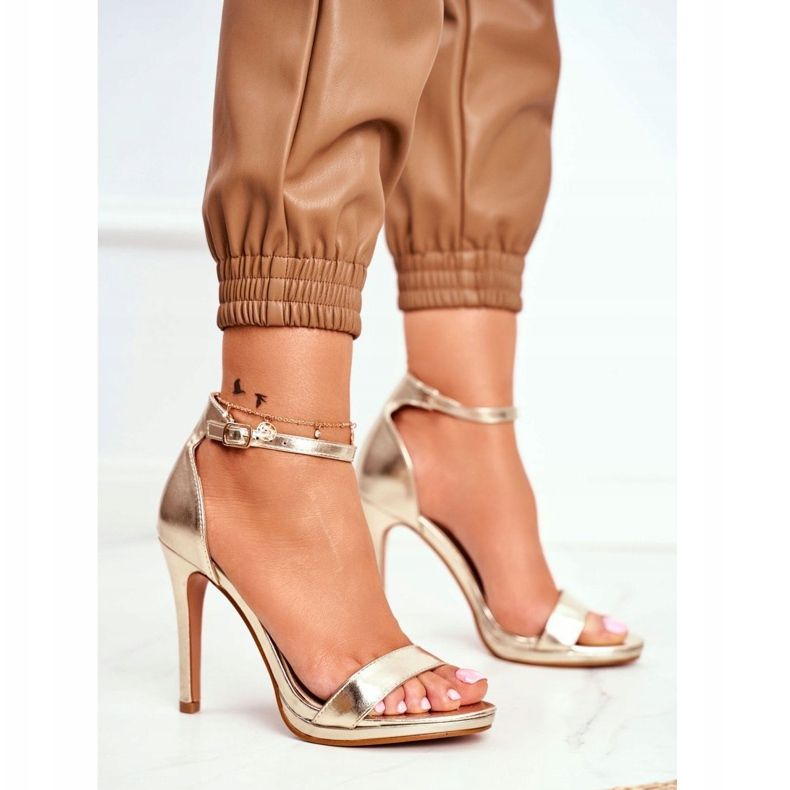 ADY Damensandalen auf hohem Absatz Golden Frenzy 1