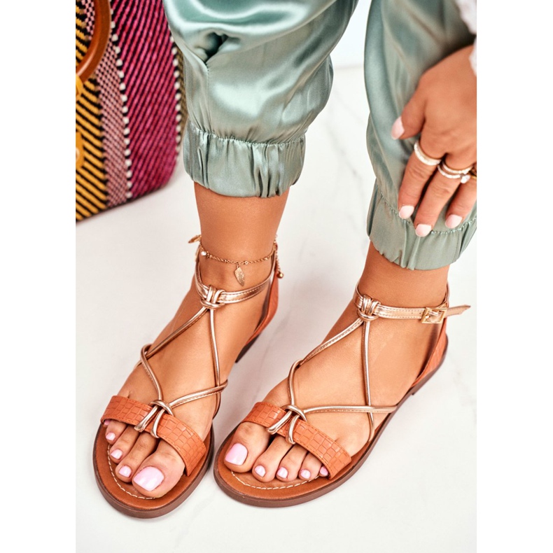 ADY Alison Orange Flache Damensandalen 2